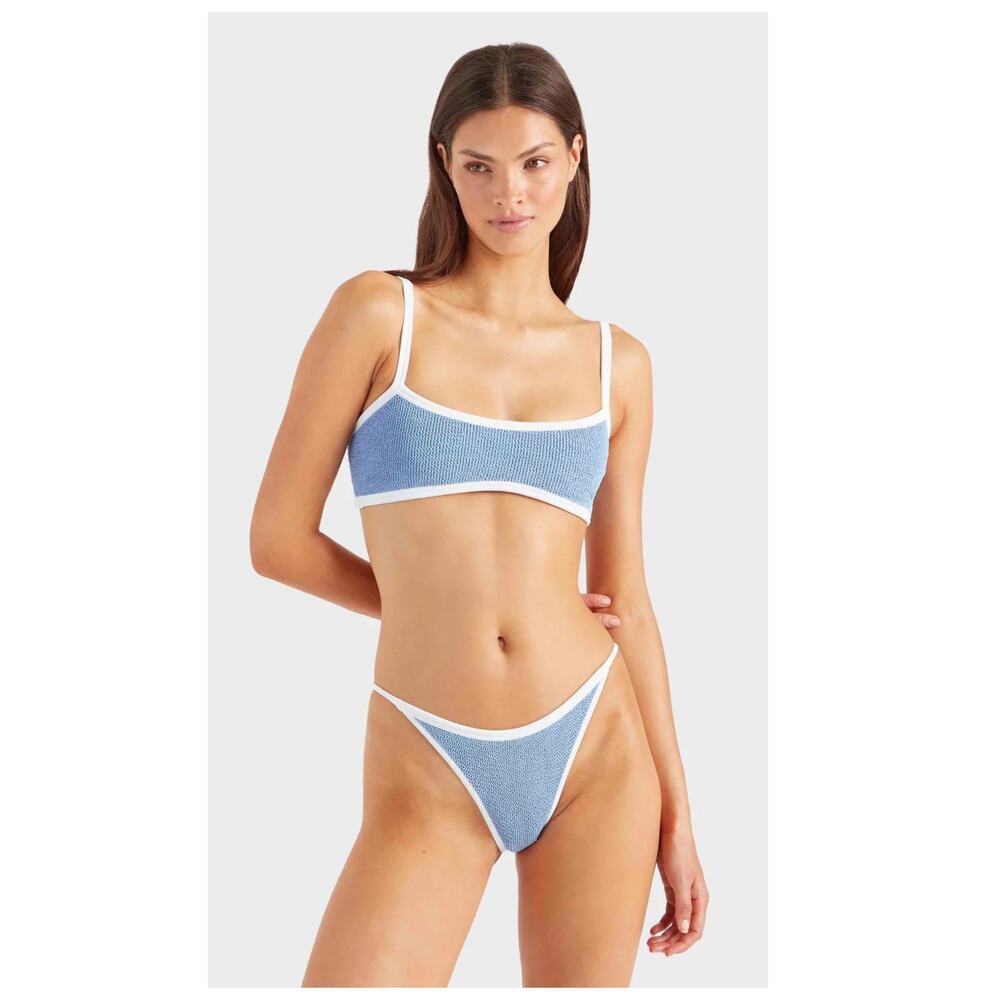 NEW Hunza G Tyler Two-Tone Original Crinkle Bikini Set Size ONE SIZE